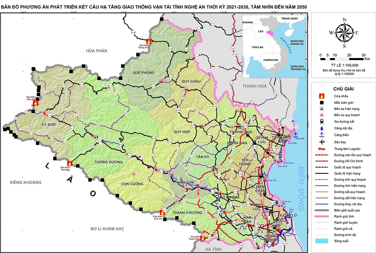 bản đồ định hướng quy hoạch nghệ an