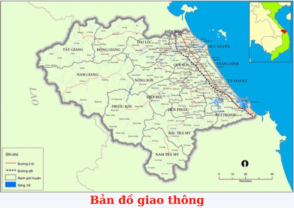 bản đồ giao thông tỉnh quảng nam