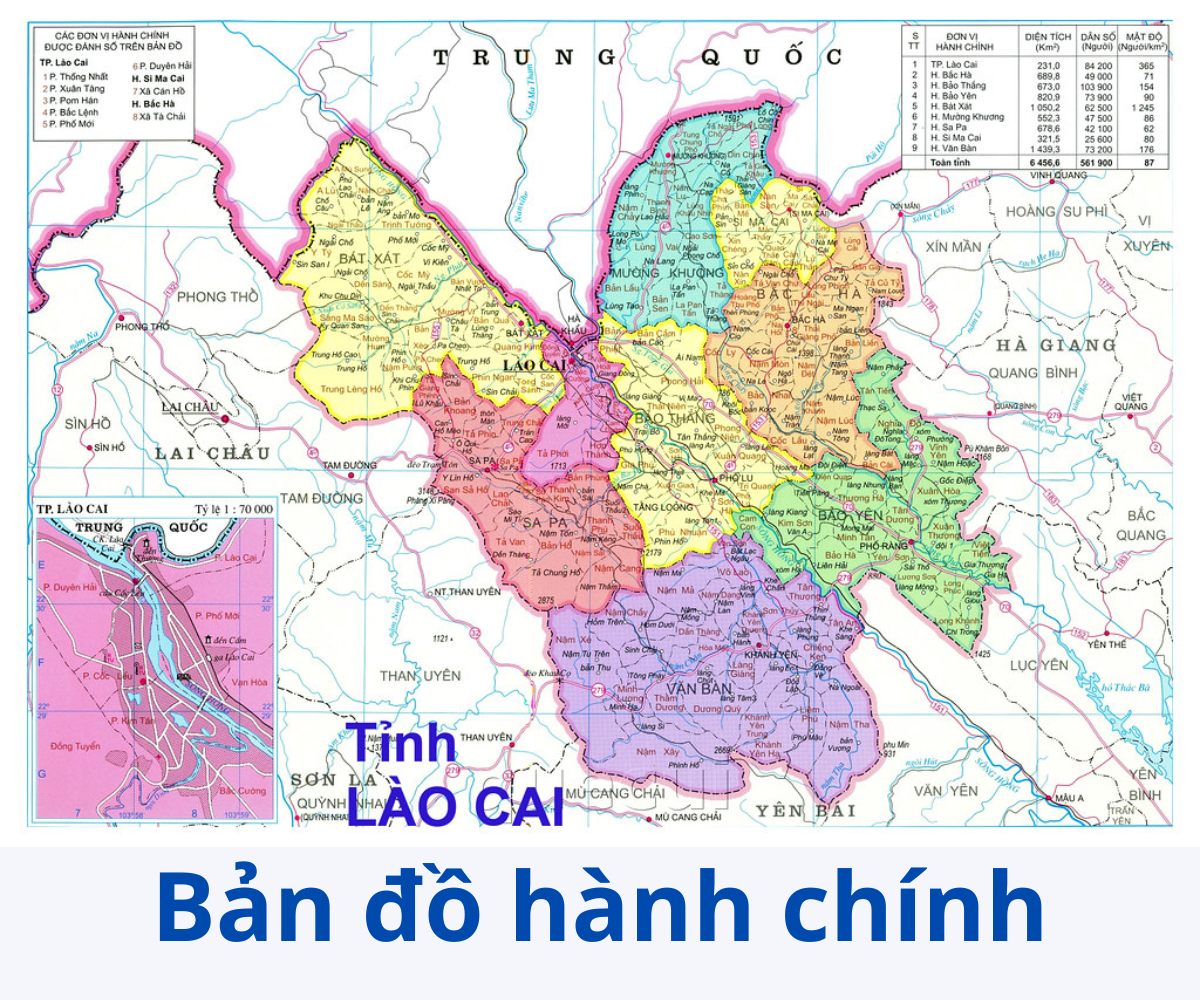 bản đồ hành chính lào cai