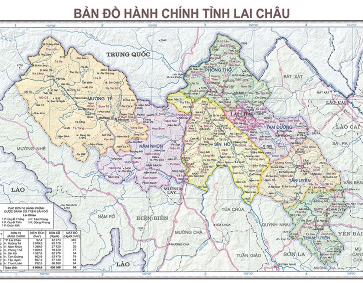 bản đồ hành chính lai châu