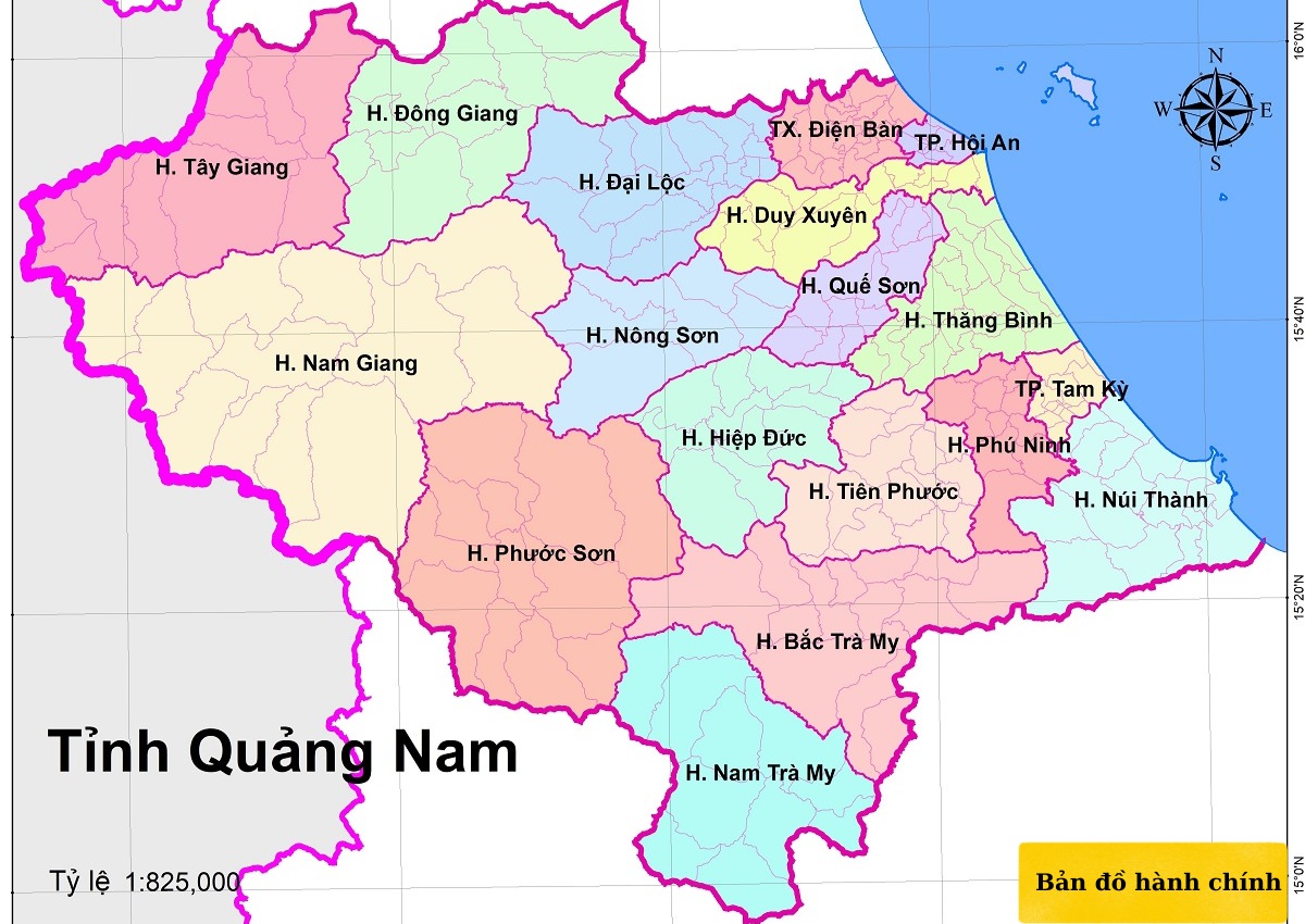 bản đồ quảng nam mới nhất