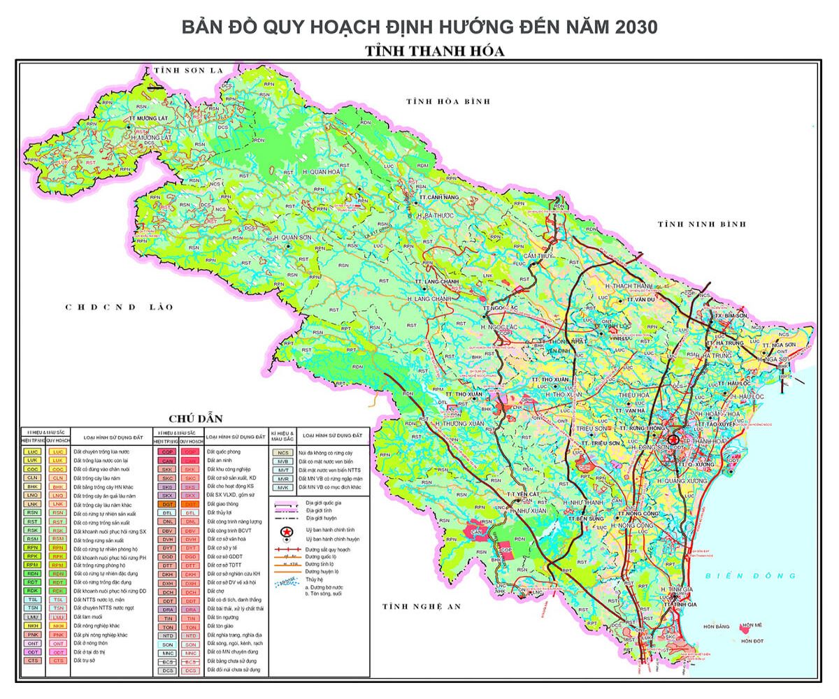 bản đồ thanh hóa định hướng quy hoạch