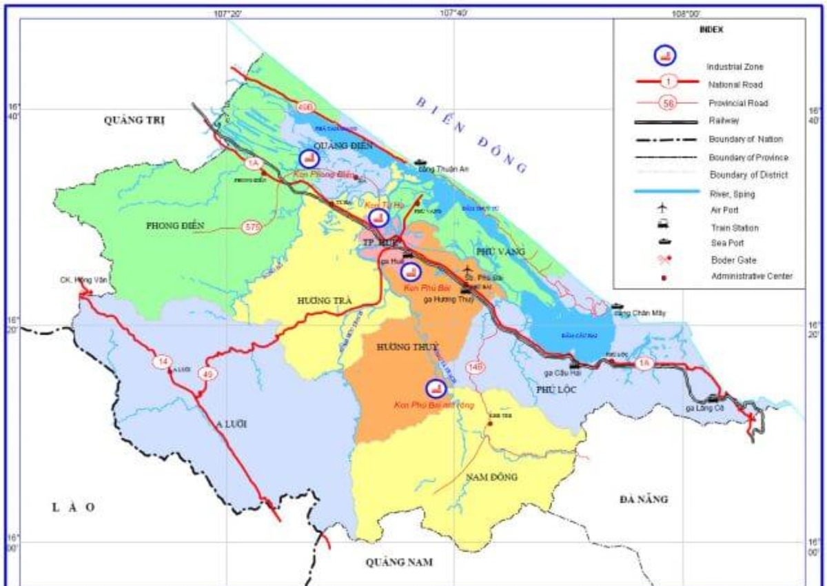 bản đồ thừa thiên huế mới nhất