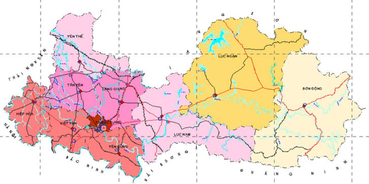 bản đồ tỉnh bắc giang việt nam