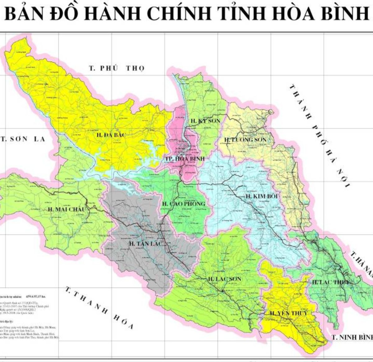 bản đồ tỉnh hòa bình