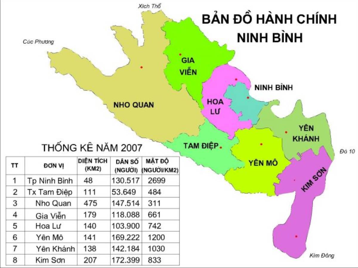 bản đồ tỉnh ninh bình hành chính