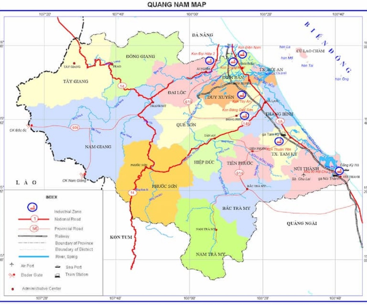 bản đồ tỉnh quảng nam chính xác