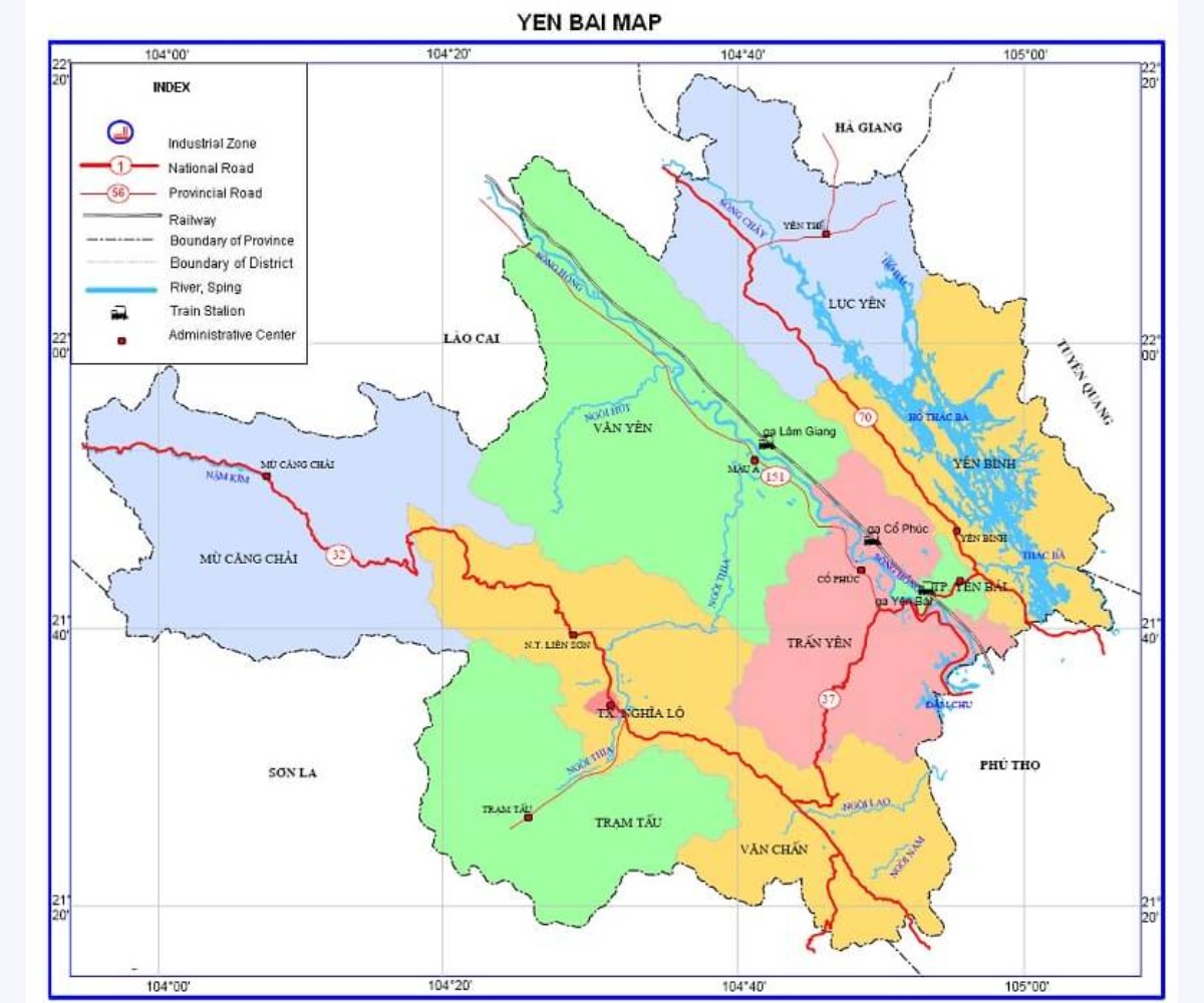 Bản đồ Yên Bái chi tiết và mới nhất cập nhật năm 2024