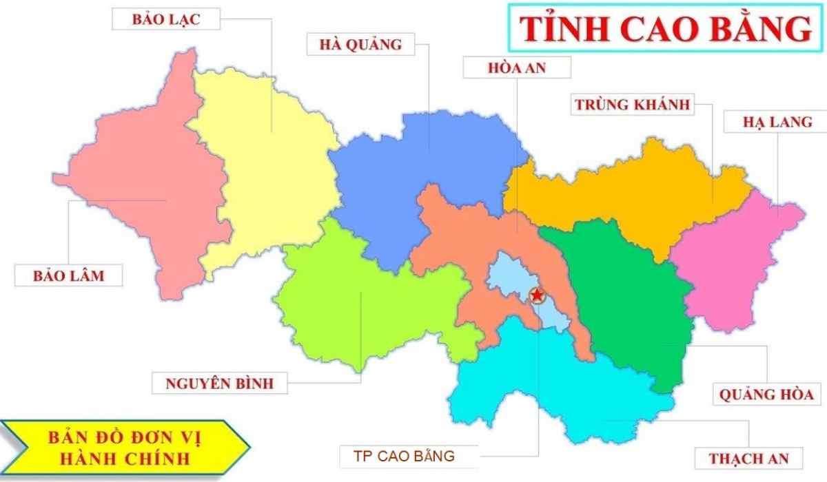 cao bằng bản đồ hành chính mới nhất