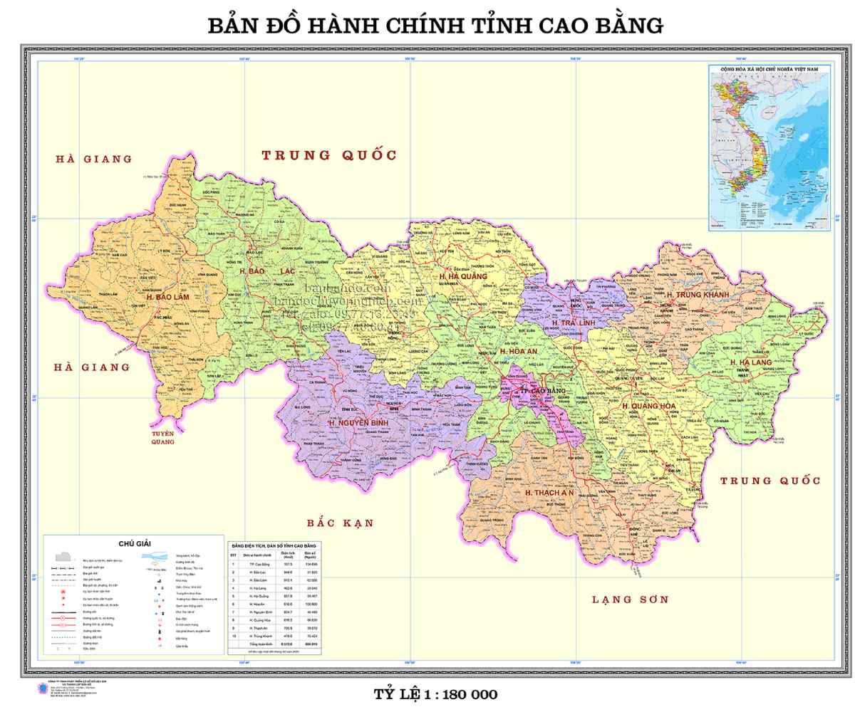 cao bằng bản đồ hành chính