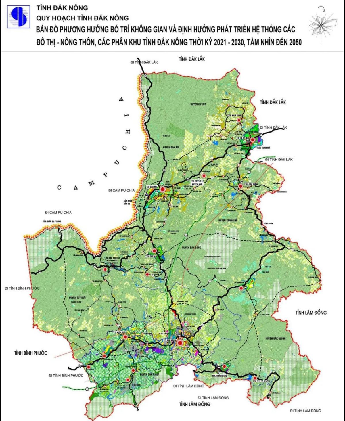 đắk nông Bản đồ quy hoạch không gian